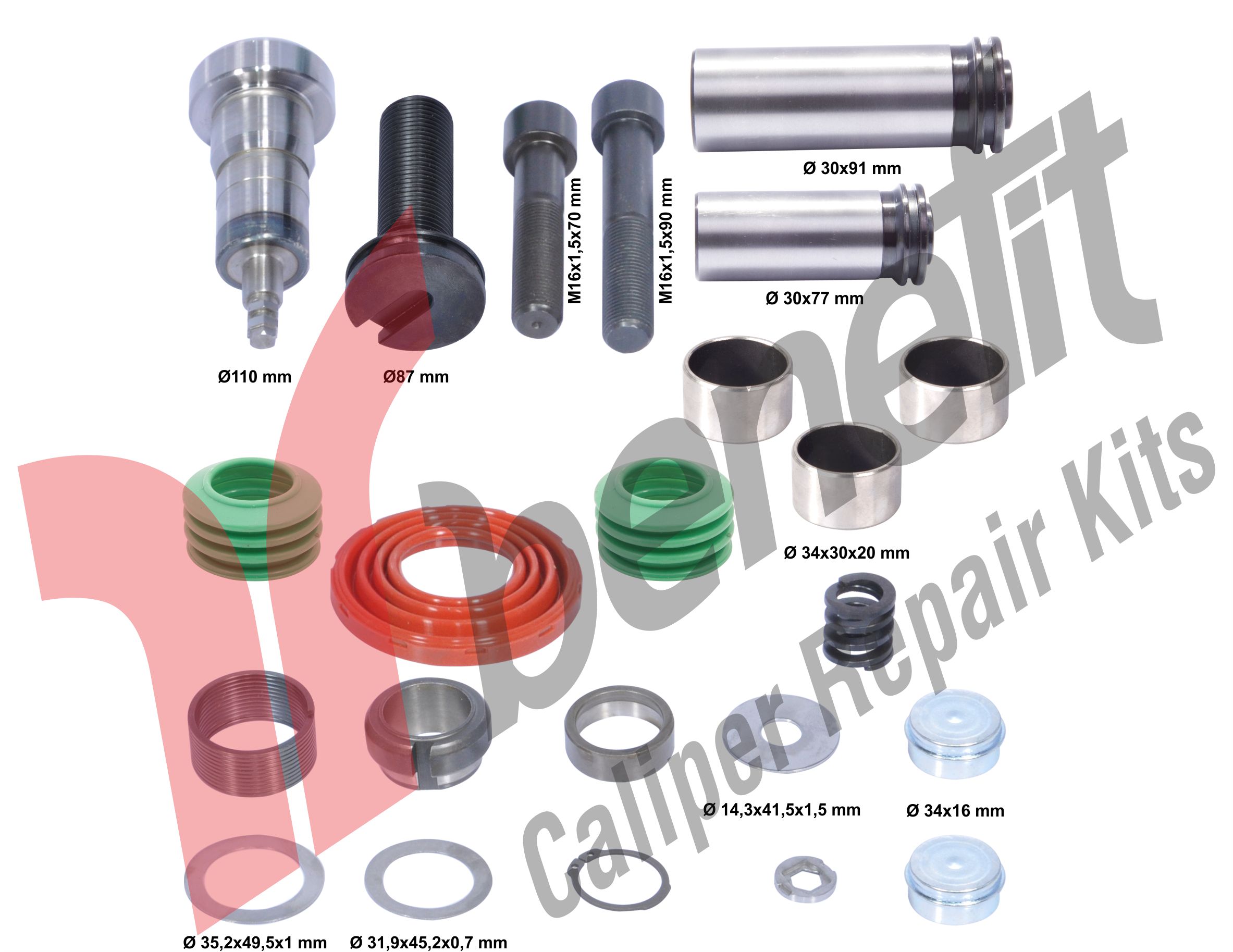 Kaliper Perno Tamir Takımı