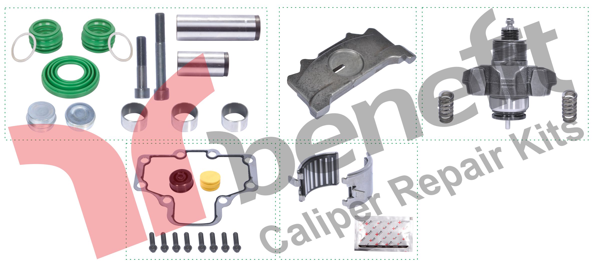 Saf Dingil Kaliper Tamir Takımı Komple Sağ