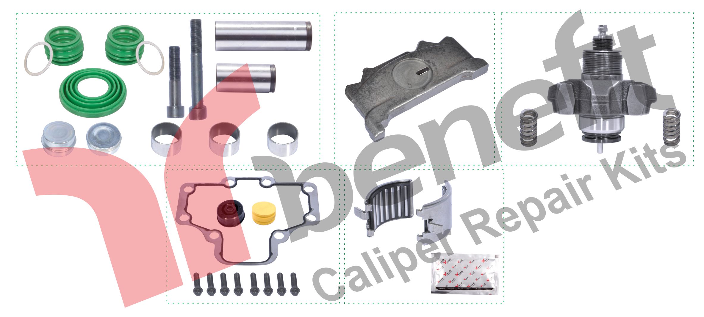 Saf Dingil Kaliper Tamir Takımı Komple Sol