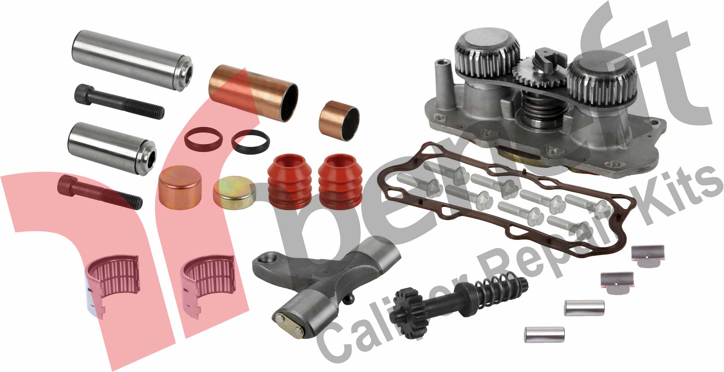Полный ремкомплект заднего суппорта – левая сторона