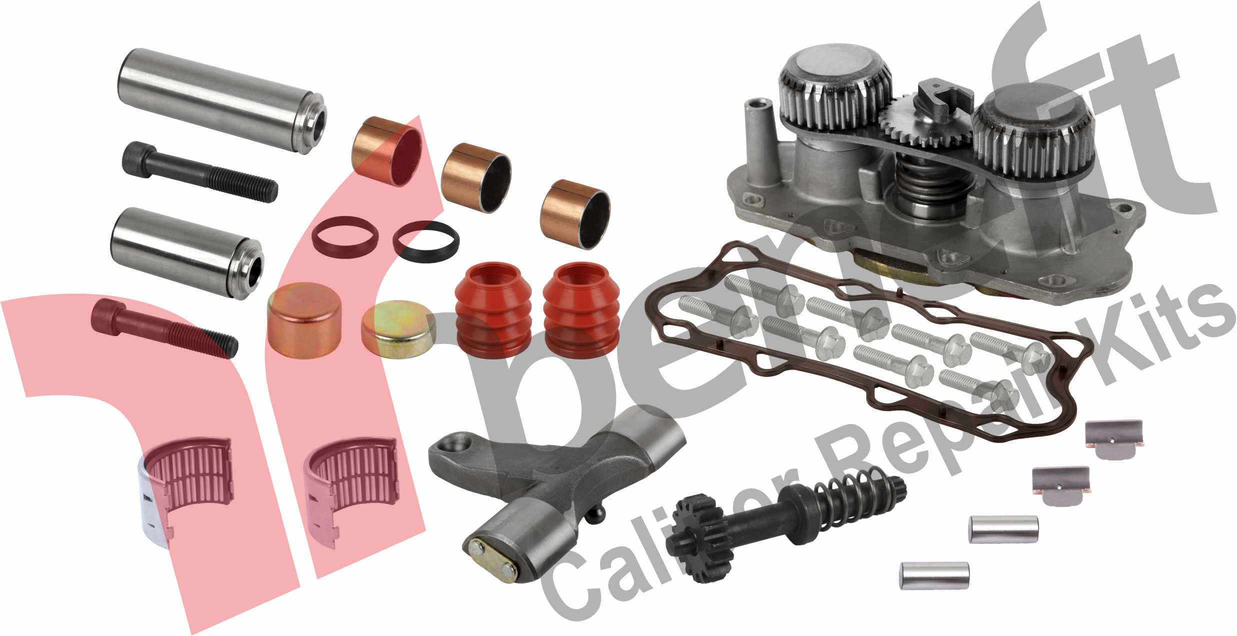 Полный ремкомплект заднего суппорта – левая сторона